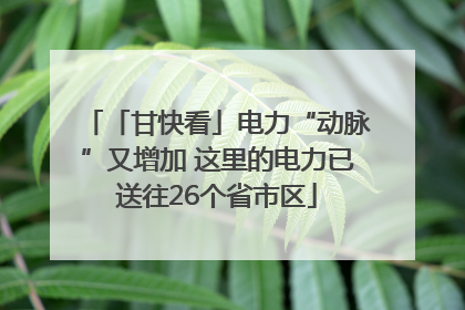 「甘快看」电力“动脉”又增加 这里的电力已送往26个省市区