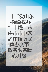 “爱山东·你说我办”上线！枣庄市市中区孟庄镇听民声办实事 政务服务暖心升级