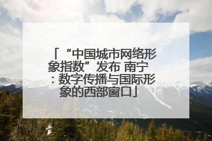 “中国城市网络形象指数”发布 南宁：数字传播与国际形象的西部窗口
