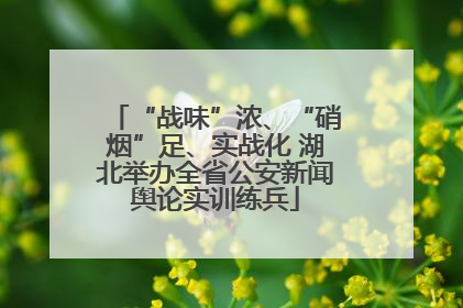 “战味”浓、“硝烟”足、实战化 湖北举办全省公安新闻舆论实训练兵