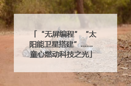“无屏编程”“太阳能卫星搭建”……童心燃动科技之光