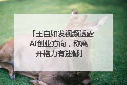 王自如发视频透露AI创业方向，称离开格力有遗憾
