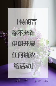 特朗普称不允许伊朗开展任何铀浓缩活动