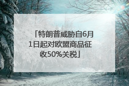 特朗普威胁自6月1日起对欧盟商品征收50%关税