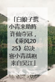 白娘子携小青来助阵许仙夺冠，《乘风2025》总决赛小青战袍来自吴江