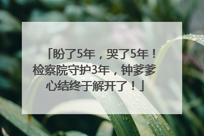 盼了5年，哭了5年！检察院守护3年，钟爹爹心结终于解开了！
