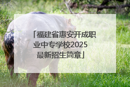 福建省惠安开成职业中专学校2025最新招生简章
