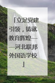 立足党建引领，铸就教育辉煌——河北联邦外国语学校