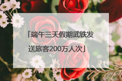 端午三天假期武铁发送旅客200万人次