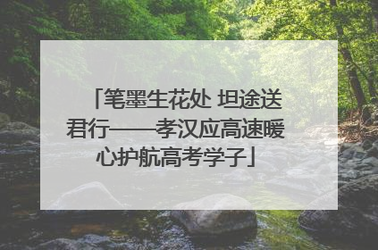 笔墨生花处 坦途送君行——孝汉应高速暖心护航高考学子