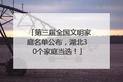 第三届全国文明家庭名单公布，湖北30个家庭当选！