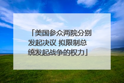 美国参众两院分别发起决议 拟限制总统发起战争的权力