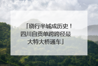 绕行半城成历史！四川自贡单跨跨径最大特大桥通车