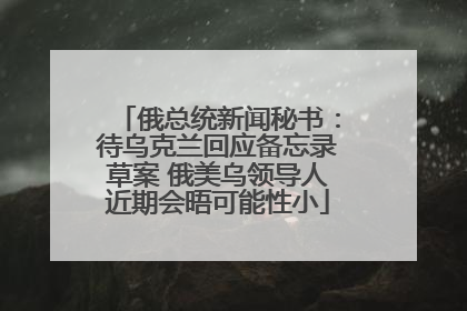 俄总统新闻秘书：待乌克兰回应备忘录草案 俄美乌领导人近期会晤可能性小
