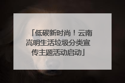 低碳新时尚！云南嵩明生活垃圾分类宣传主题活动启动