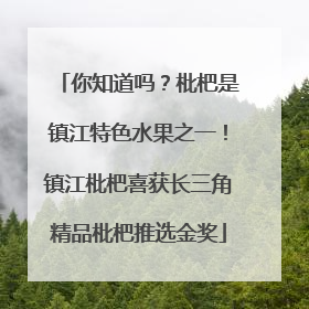 你知道吗？枇杷是镇江特色水果之一！镇江枇杷喜获长三角精品枇杷推选金奖