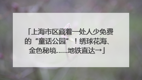 上海市区藏着一处人少免费的“童话公园”！绣球花海、金色秘境……地铁直达→