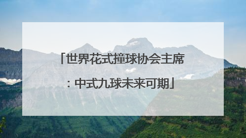 世界花式撞球协会主席：中式九球未来可期