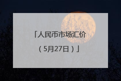 人民币市场汇价（5月27日）
