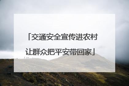 交通安全宣传进农村 让群众把平安带回家