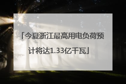 今夏浙江最高用电负荷预计将达1.33亿千瓦