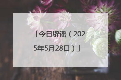 今日辟谣（2025年5月28日）