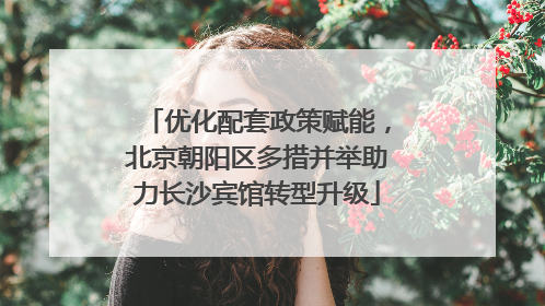 优化配套政策赋能，北京朝阳区多措并举助力长沙宾馆转型升级