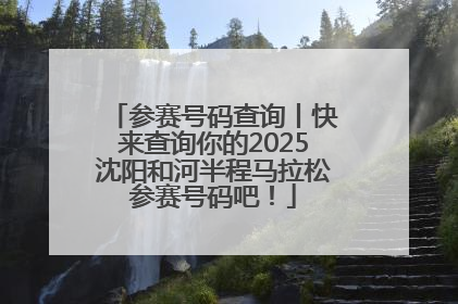 参赛号码查询丨快来查询你的2025沈阳和河半程马拉松参赛号码吧！