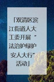 双清区滨江街道人大工委开展“法治护绿护安人大行”活动