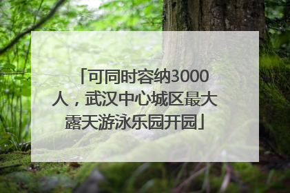 可同时容纳3000人，武汉中心城区最大露天游泳乐园开园