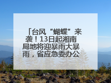 台风“蝴蝶”来袭！13日起湘南局地将迎暴雨大暴雨，省应急委办公室发布汛情提醒