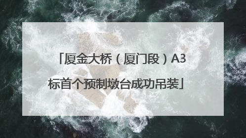 厦金大桥（厦门段）A3标首个预制墩台成功吊装