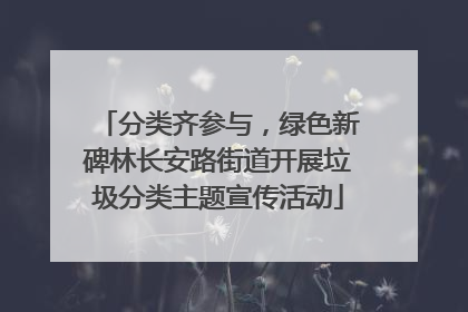 分类齐参与，绿色新碑林长安路街道开展垃圾分类主题宣传活动