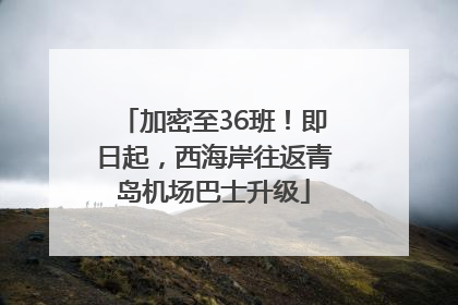 加密至36班！即日起，西海岸往返青岛机场巴士升级