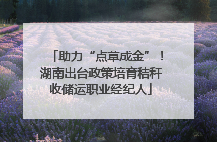 助力“点草成金”！湖南出台政策培育秸秆收储运职业经纪人