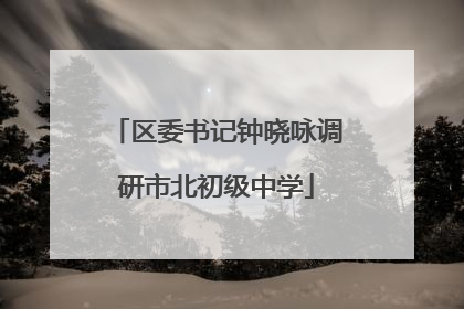 区委书记钟晓咏调研市北初级中学