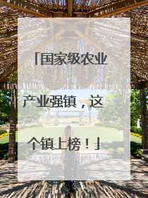 国家级农业产业强镇，这个镇上榜！