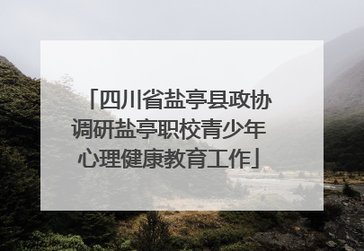 四川省盐亭县政协调研盐亭职校青少年心理健康教育工作