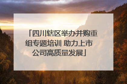 四川辖区举办并购重组专题培训 助力上市公司高质量发展