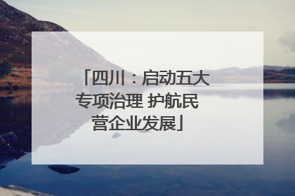 四川：启动五大专项治理 护航民营企业发展