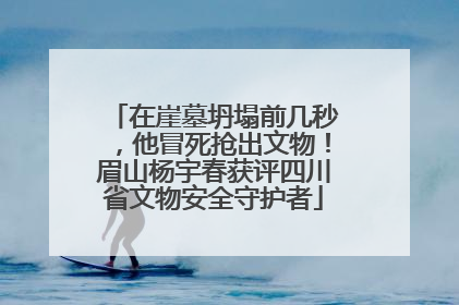 在崖墓坍塌前几秒，他冒死抢出文物！眉山杨宇春获评四川省文物安全守护者