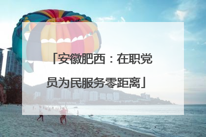 安徽肥西：在职党员为民服务零距离