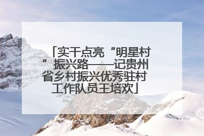 实干点亮“明星村”振兴路——记贵州省乡村振兴优秀驻村工作队员王培欢