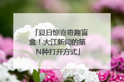 夏日惊喜奇趣盲盒！大江新闻的第N种打开方式
