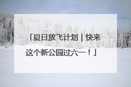 夏日放飞计划｜快来这个新公园过六一！