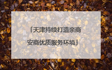 天津持续打造亲商安商优质服务环境