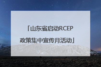 山东省启动RCEP政策集中宣传月活动