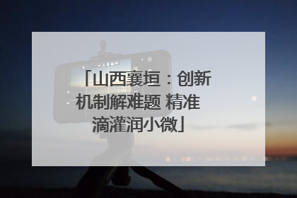 山西襄垣：创新机制解难题 精准滴灌润小微