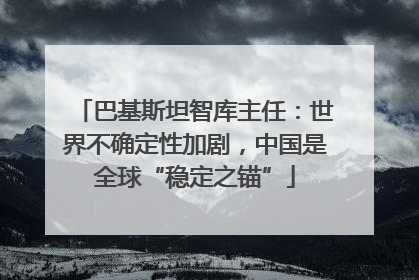 巴基斯坦智库主任：世界不确定性加剧，中国是全球“稳定之锚”