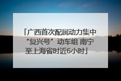 广西首次配属动力集中“复兴号”动车组 南宁至上海省时近6小时